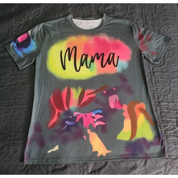 "Mama" Graphic Tee | Airbrush-Style Floral Print | Size XL - Picture 2 of 6
